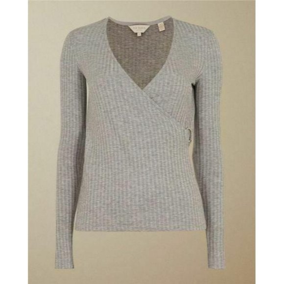 Ted Baker Tops - Ted Baker Starlai Ribbed Jersey Wrap Top size 6 Gr